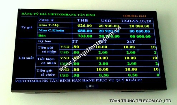 HỆ THỐNG MÀN HÌNH LCD NGÂN HÀNG VIETCOMBANK